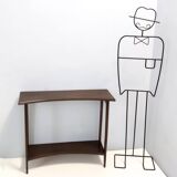 Postmodern Ebonized Beech Console Table with a Lower Shelf, Italy