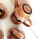 Hawaiian decor coffee service from the Sarreguemines faience factories / vintage 60s-70s