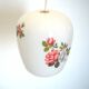 White opaline pendant lamp bouquets of roses from the 1970s.
