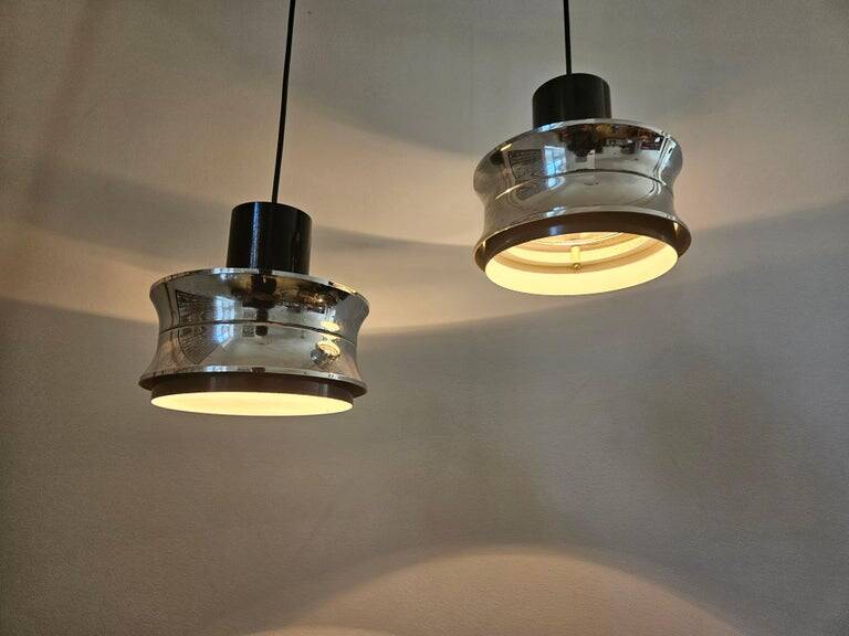 Pair of Midcentury Pendants in style of Jo Hammerborg, Denmark, 1970s