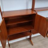 1950s teak modular wall unit with drop-front bar