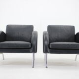 1970s  Pair Of Leather Armchairs ,Czechoslovakia