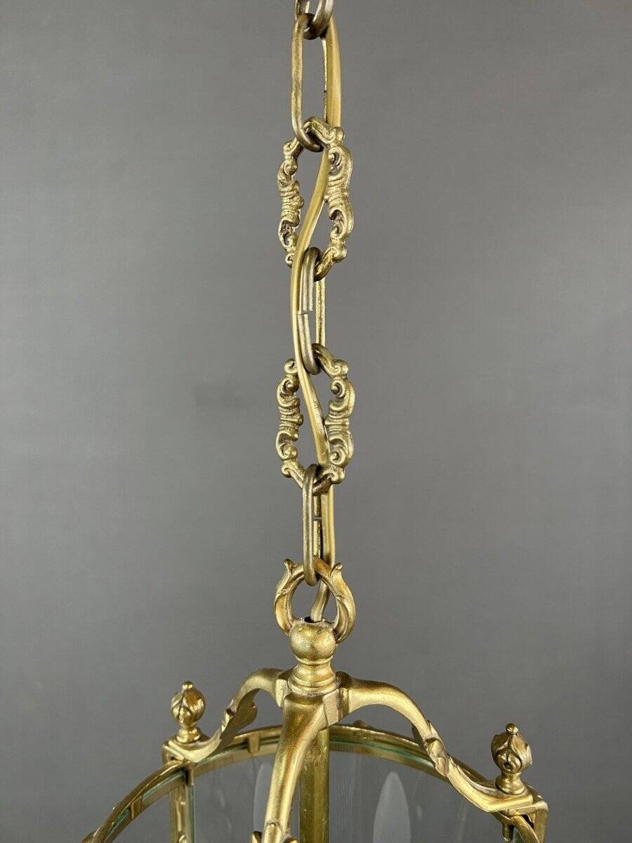 Louis XVI style lantern in bronze and glass, 20th century