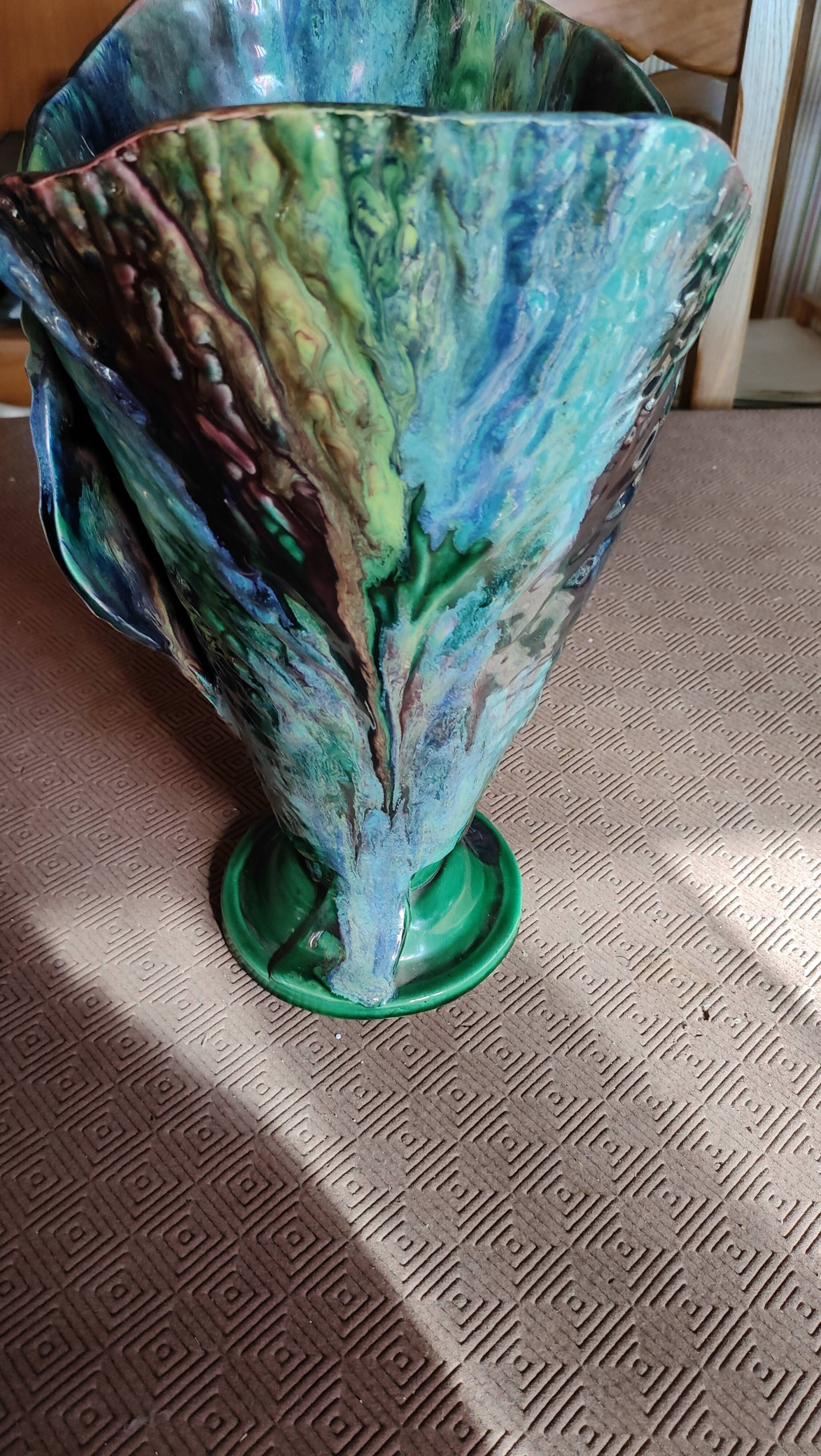 Vintage flared ceramic vase — Balma, Le Brusc (1950s-60s)