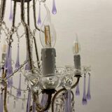 Crystal beaded murano glass chandelier 1960’s