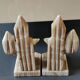 Mexican Bookends in Sombrero/Dozing Against Cactus. Made of onyx.