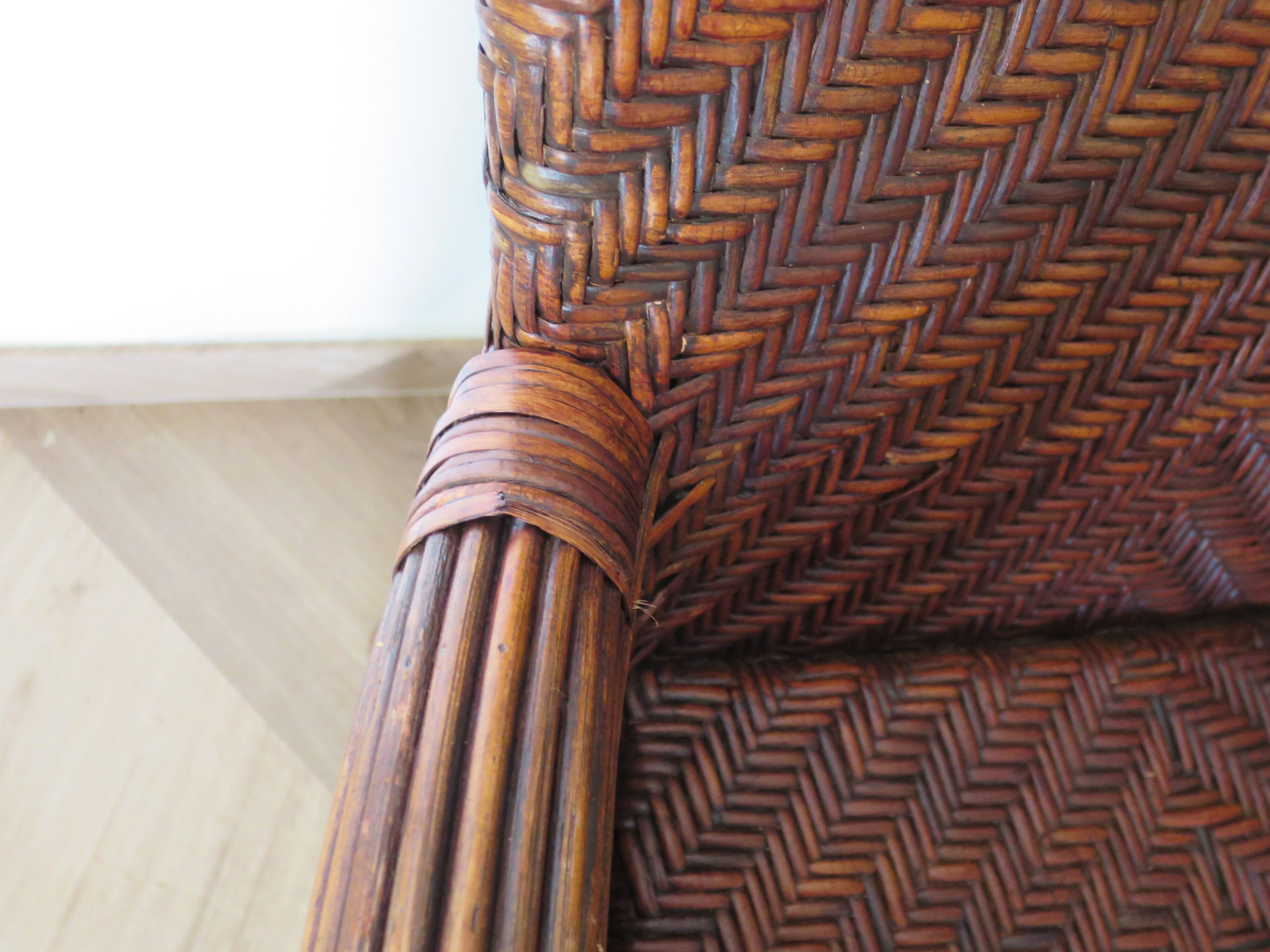 Woven rattan armchair, 1980s