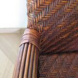 Woven rattan armchair, 1980s
