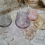 Lot de 6 verres à cognac arlequins