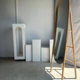 Miroir sur pied en bambou et rotin H:1m80