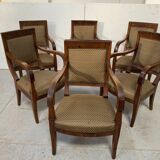Suite de six fauteuils Restauration en acajou XIX siècle