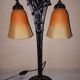 Art Deco Wrought Iron Lamp by Charles Schneider