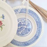 Assiettes creuses bleues vintage