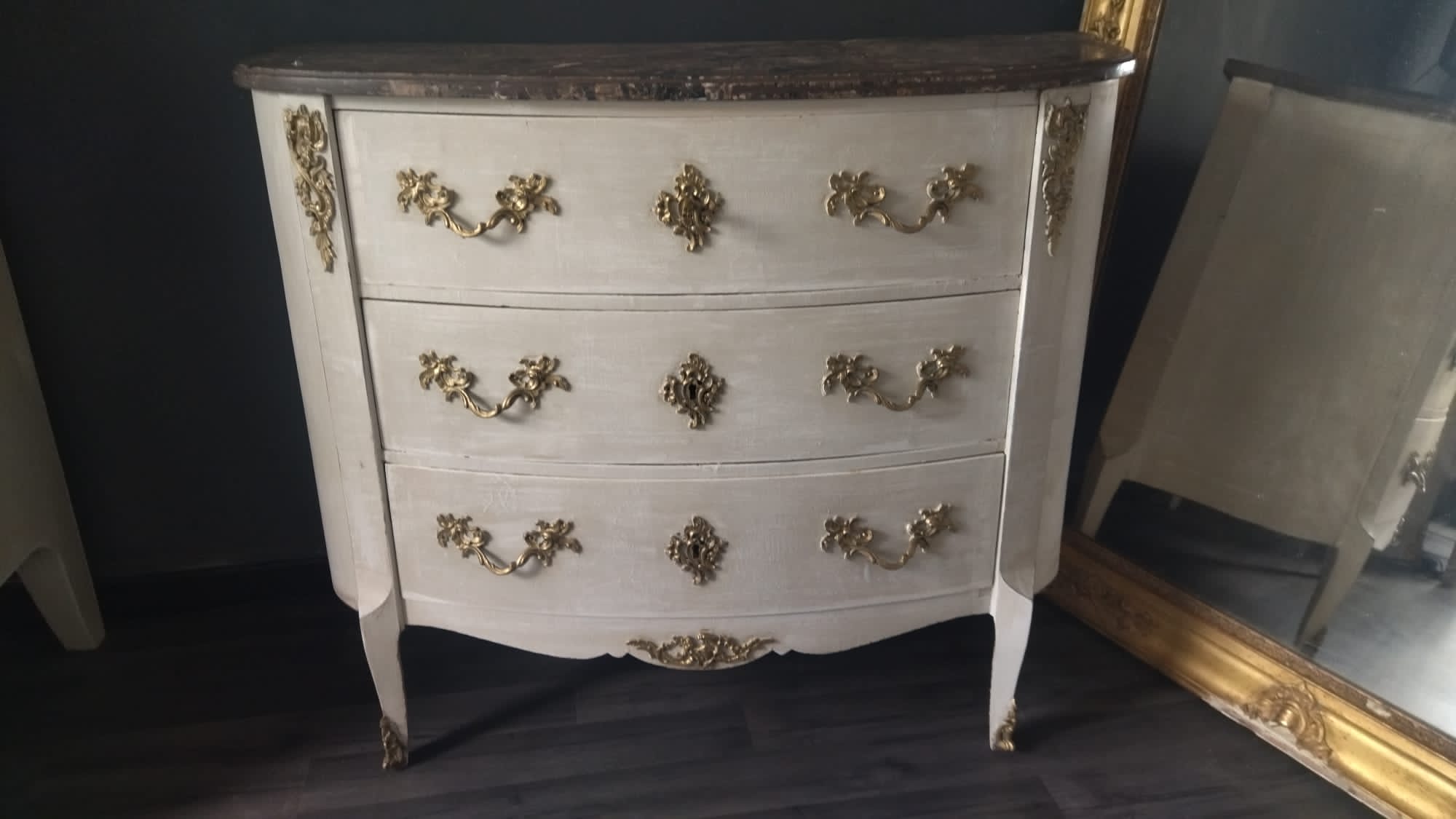 Patinated chest of drawers Louis XV style