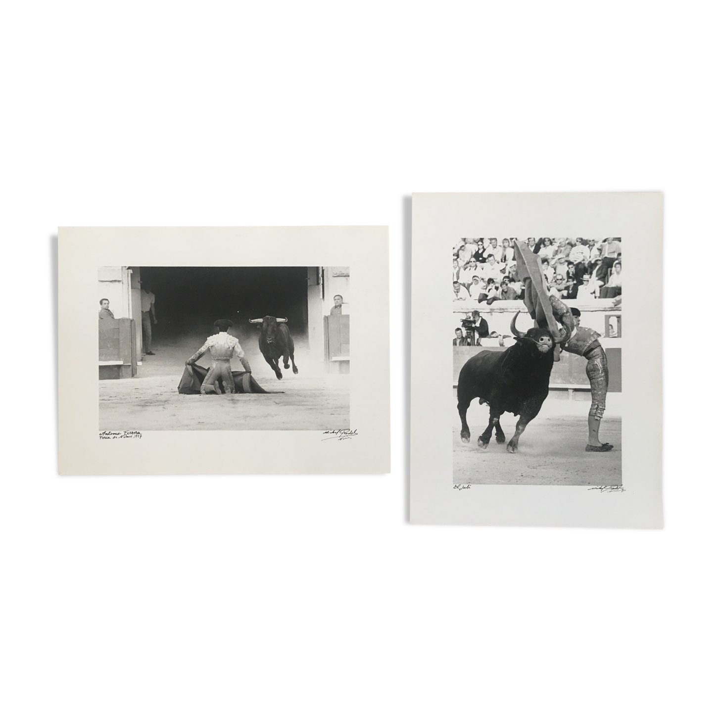 2 photographies Tauromachie Michel Pradel