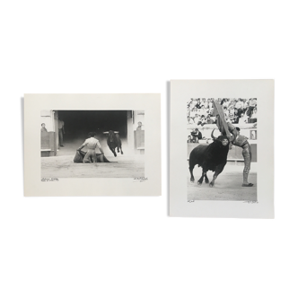 2 photographs Tauromachie Michel Pradel