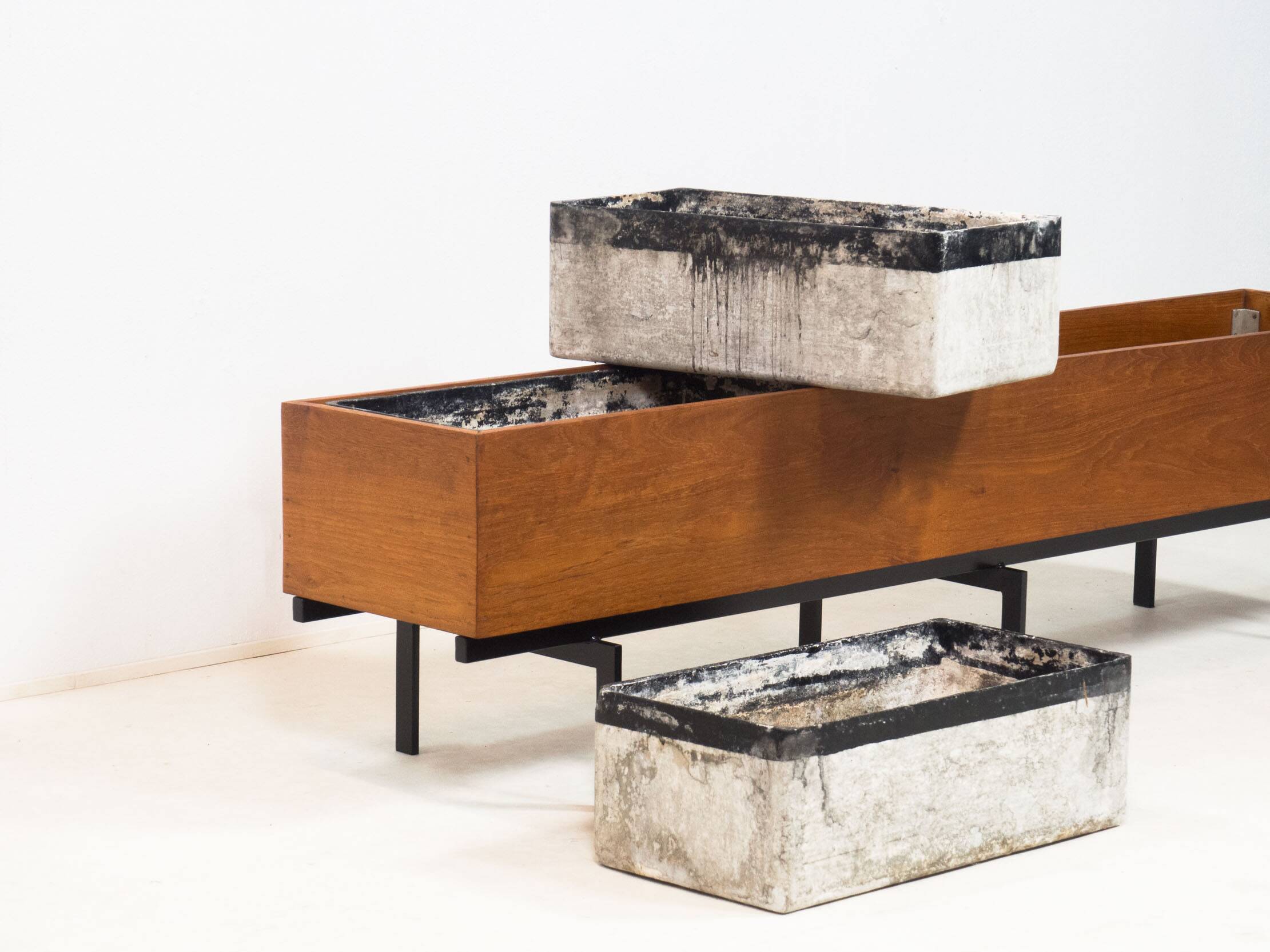 Vintage extra large teak planter