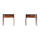 Set of 2 Italian Midcentury Rosewood and carrara bedsides tables