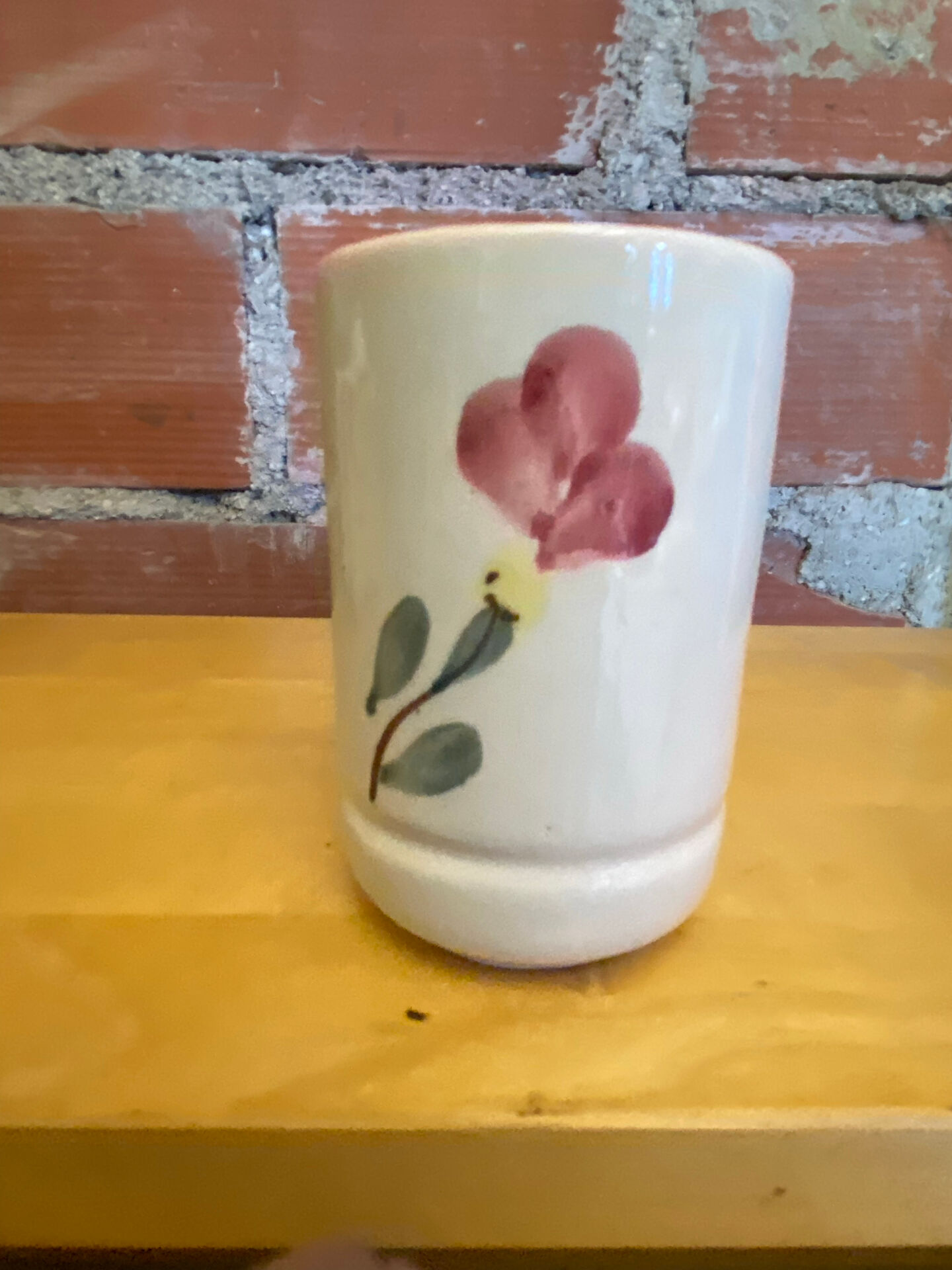 Old Service Juice Jug + 6 White Ceramic Glasses with Flower Wine Decor