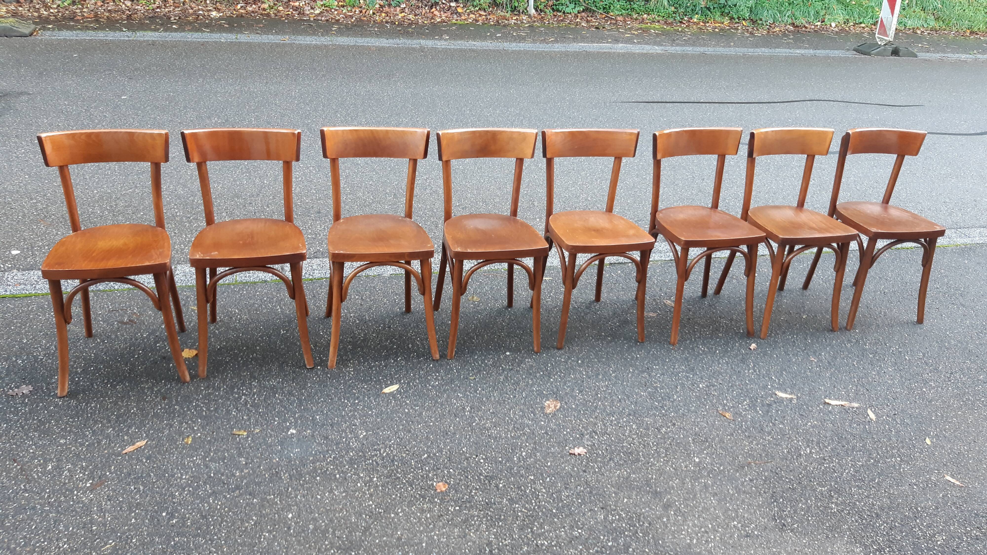 Bistro chairs 50s, set of 8