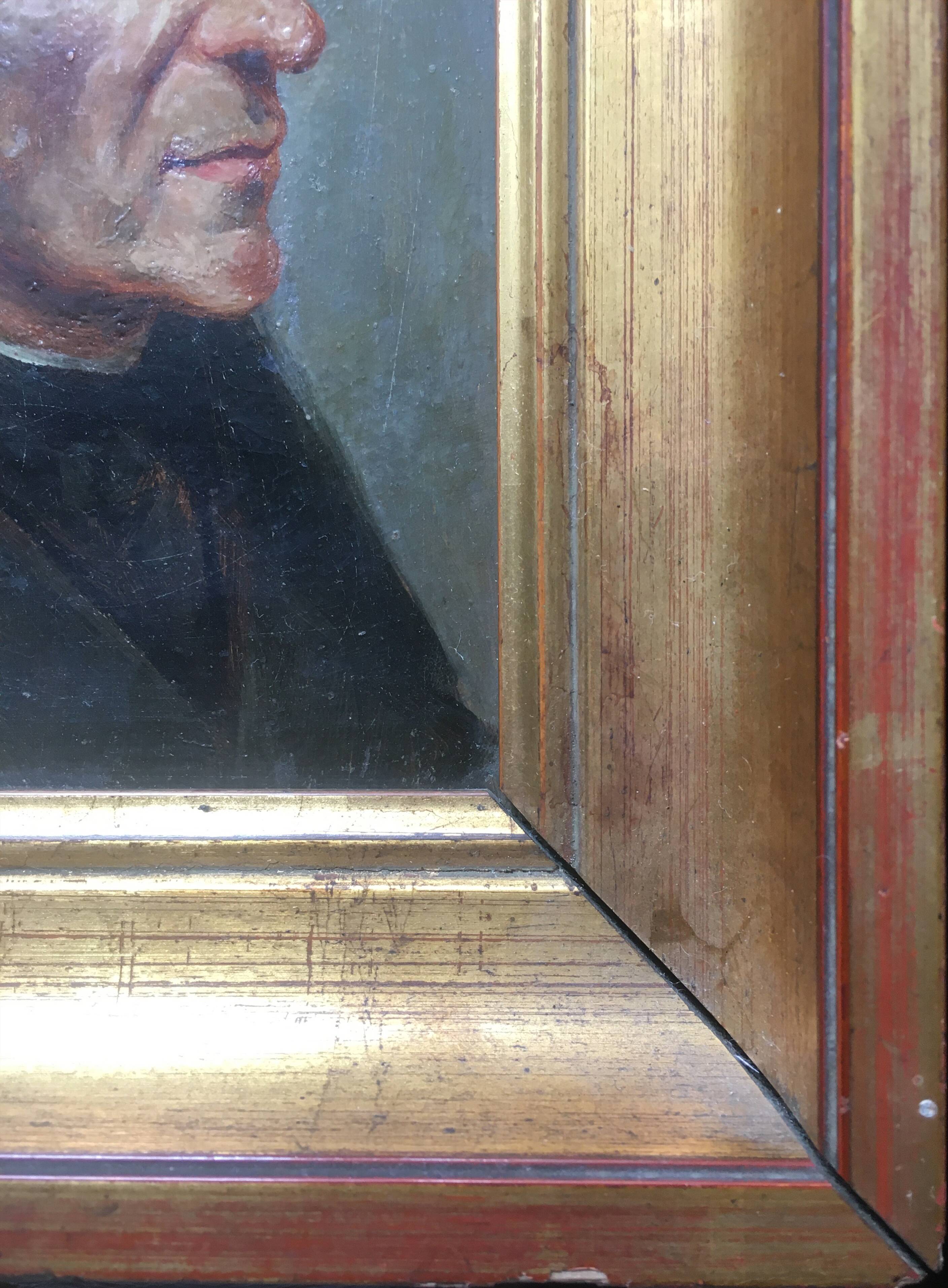 Painting Portrait of a 19th century by Frédéric Girot - frame