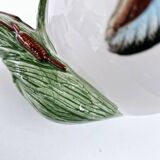 Vintage ceramic tea set barbotine duck reeds hand painted