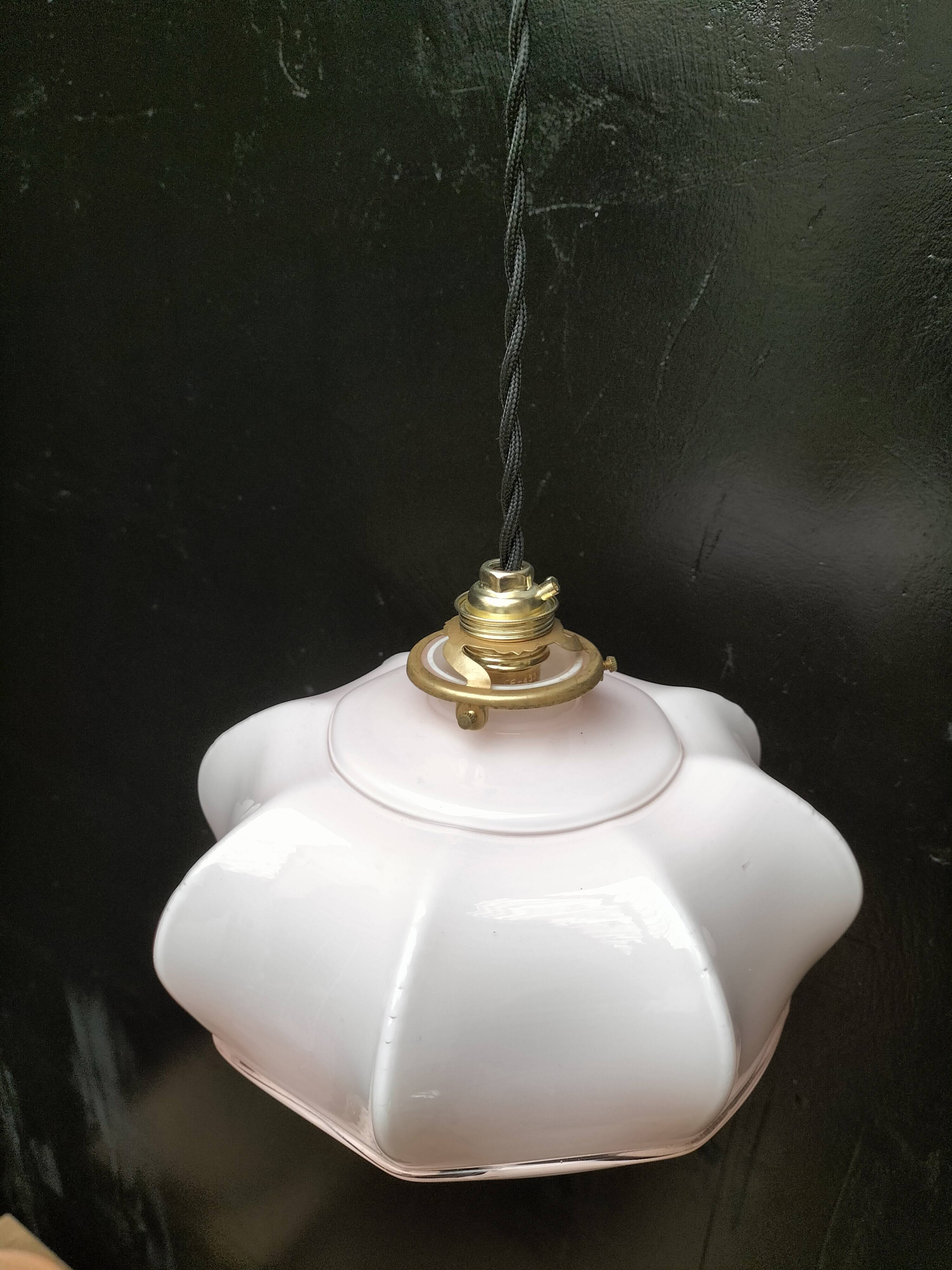 Pink opaline pendant light