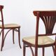 4 chaises de café viennoises en bois et cannage, restaurées, début du XXe siècle