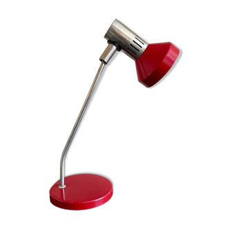 Lampe de bureau rétro en métal rouge