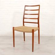 6 x vintage dining chairs | Niels Otto Møller | Model 82 | Papercord | Teak