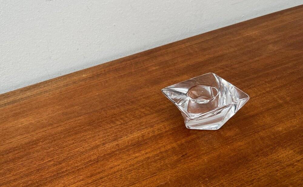 Crystal candlestick from the Tornado vintage series by Jan Johanssen for Orrefors, Sweden.