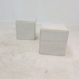 Set of 2 italian marble pedestals or side tables, 1980's