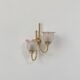 Vintage wall light, brass and frosted pink moulded glass, France, 1980.
