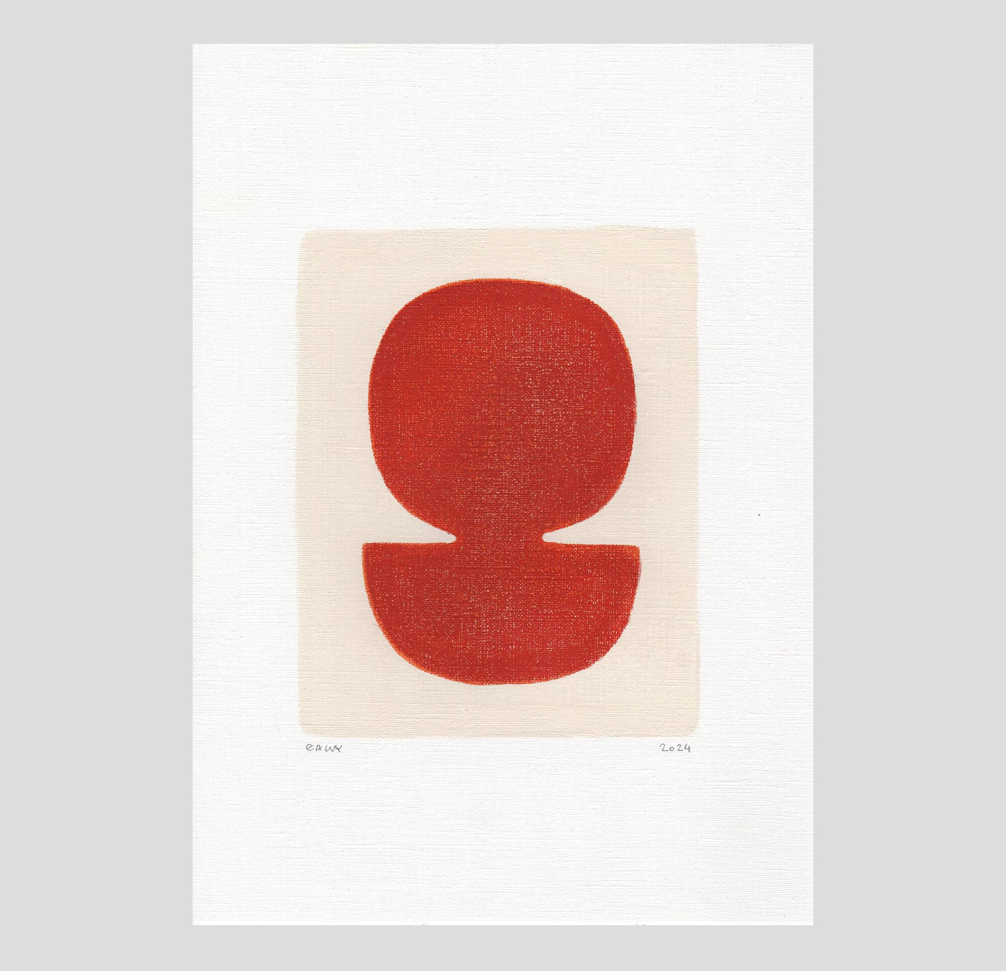 Abstract painting on paper signed Eawy.