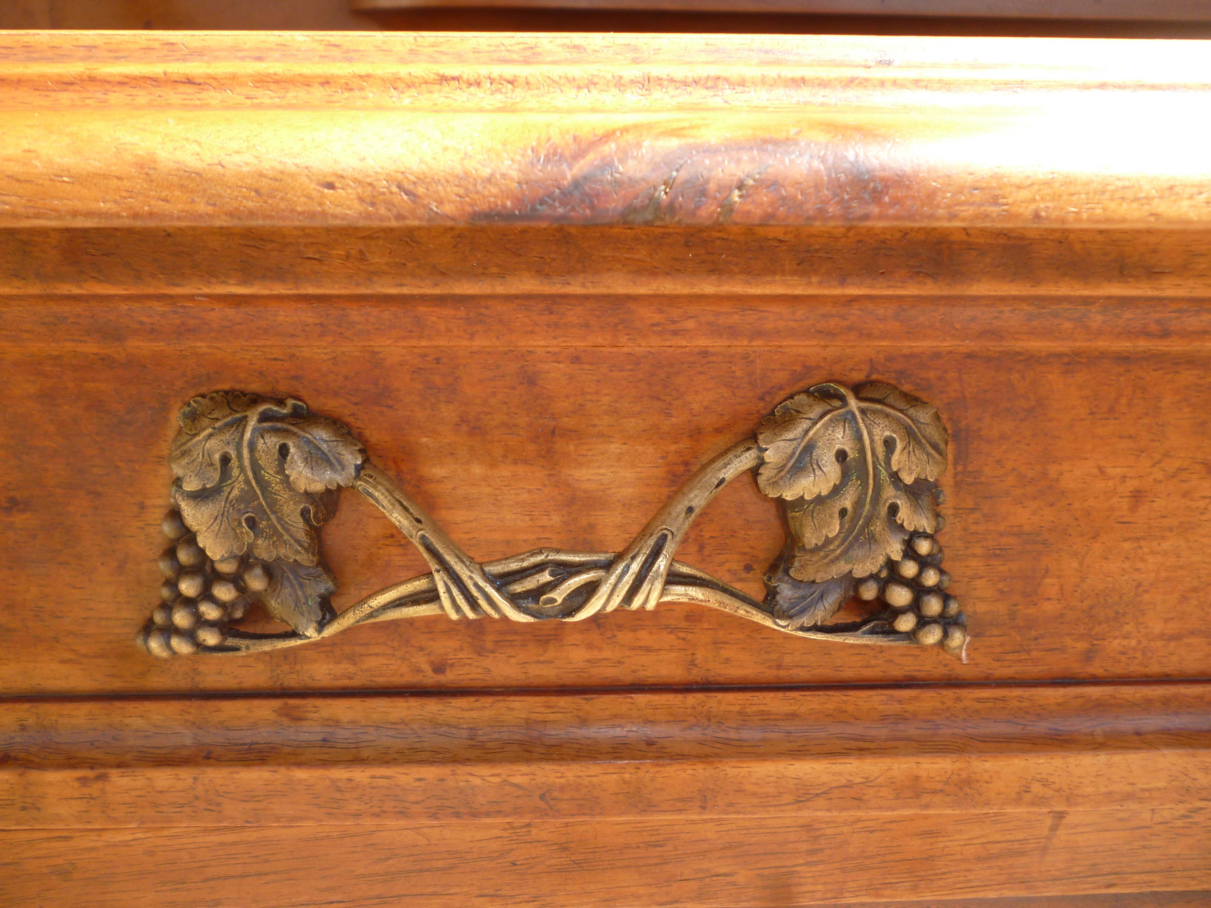 Two-body Art Nouveau 1900 sideboard stamped Georges Ernest Nowak
