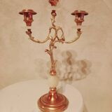 Brass and stone chandelier