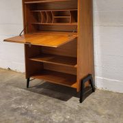 Vintage secretaire with bookcase, 1950s