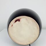 Purple ceramic ball lamp 55 cm from the 60s, silk lampshade