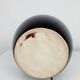 Purple ceramic ball lamp 55 cm from the 60s, silk lampshade