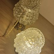 Duo lampes verre ciselé pied bronze ancien