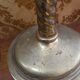 Pair of antique candle holders 19th brass 39 cm