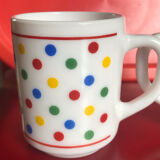 Set of two vintage polka dot arcopal mug