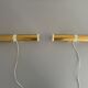 Pair of two-headed wall sconces in gold metal by ERCO, 1970s, Germany