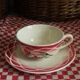 Duo cups and saucers Digoin Sarreguemines, Cannes and Aude model