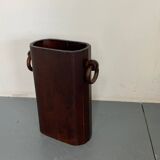 Mid-Century Modernist Italian Walnut Wooden Umbrella Stand, 1950s