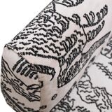 Italian Sofa Upholstered With Blanck and White Dedar fabrik , 1950s