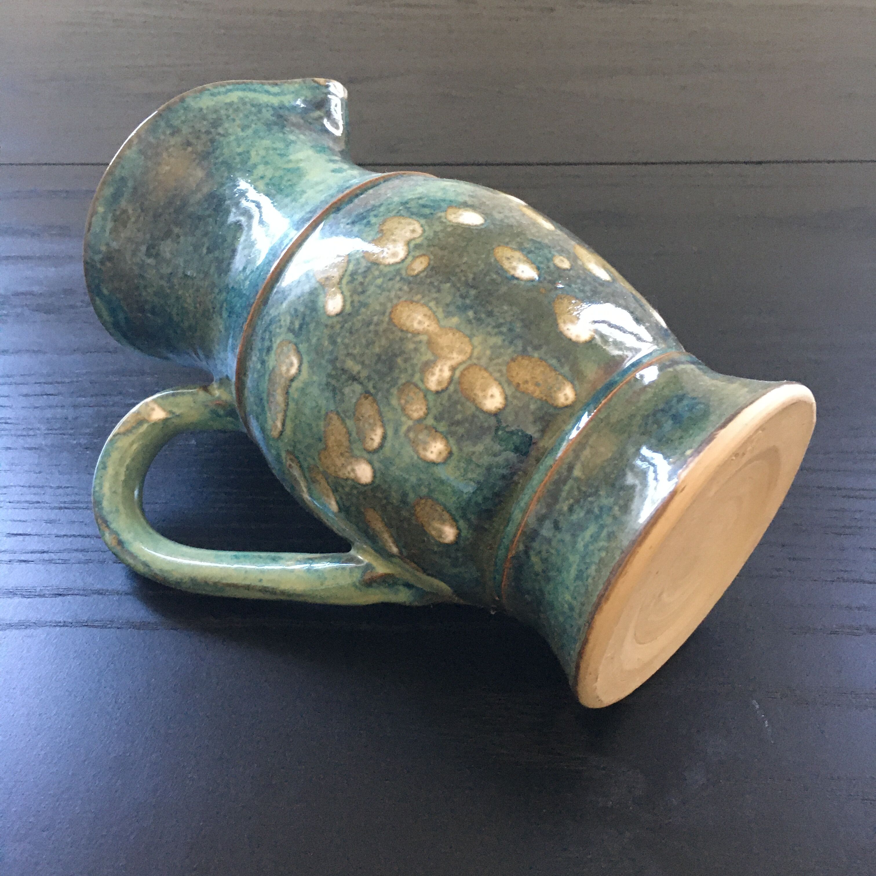 Pitcher blue green decoration peas