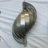 Pair of Mathieu brushed aluminum wall lights 70'S