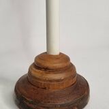 Biomorphic-inspired sculpture, on an industrial wooden base, 35 cm