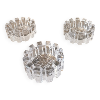 Trio de bougeoirs vintage en cristal